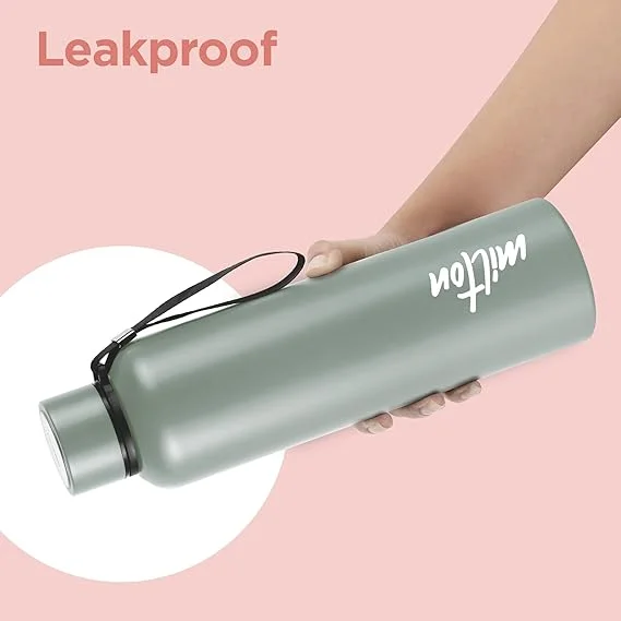 Milton Aura 1000 Thermosteel Water Bottle, 1 Litre | 24 Hr Hot & Cold | Leak-Proof Lid | Vacuum Insulated | ISI Certified | Durable Stainless Steel | For Office, Gym, School | Grey image 5
