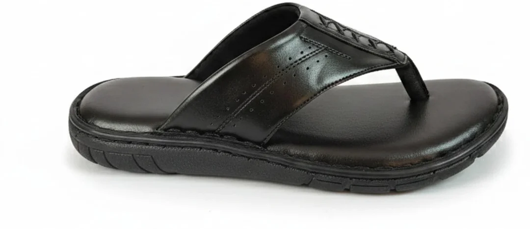 GVOLF Stylish Premium Leather Slippers For Men Brown | Cushioned Sole Daily Wear Formal Casual Slip On Sandals for Office Home Outdoor Use image 2