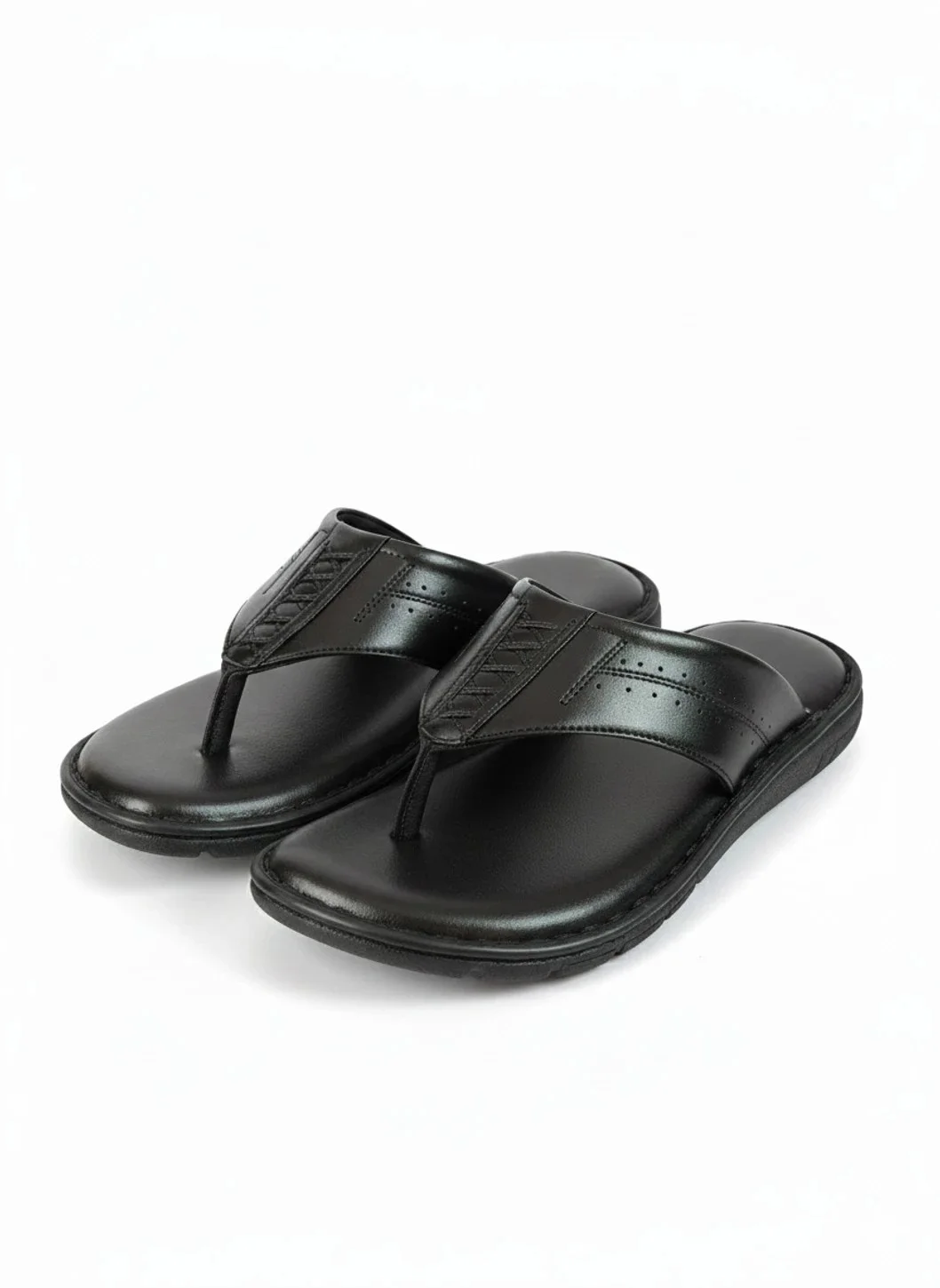GVOLF Stylish Premium Leather Slippers For Men Brown | Cushioned Sole Daily Wear Formal Casual Slip On Sandals for Office Home Outdoor Use image 4