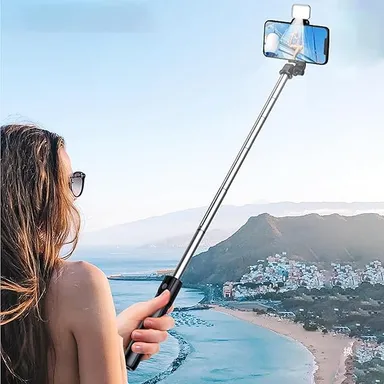 Kratos K9 Selfie Stick Tripod with LED Ring Light – 67 Inches / 170CM Reinforced Adjustable Tripod for Mobile Phones Travel, Vlogging, Live Streaming, Compatible with iPhone, Samsung, Xiaomi, OnePlus | All Smartphones thumbnail 4