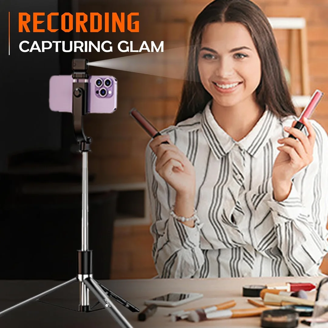 Kratos K9 Selfie Stick Tripod with LED Ring Light – 67 Inches / 170CM Reinforced Adjustable Tripod for Mobile Phones Travel, Vlogging, Live Streaming, Compatible with iPhone, Samsung, Xiaomi, OnePlus | All Smartphones image 6