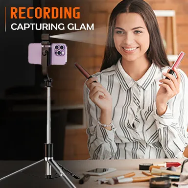 Kratos K9 Selfie Stick Tripod with LED Ring Light – 67 Inches / 170CM Reinforced Adjustable Tripod for Mobile Phones Travel, Vlogging, Live Streaming, Compatible with iPhone, Samsung, Xiaomi, OnePlus | All Smartphones thumbnail 5