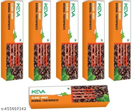 Clove Mint Herbal Toothpaste 100 gm Fluoride Free Natural Ayurvedic Dental Care Paste for Sensitive Teeth Gum Strengthening Fresh Breath India image 1
