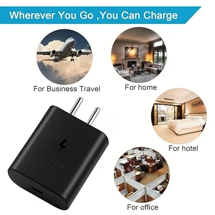 45W GaN Type-C Fast Charger for Samsung Galaxy S25/S24/S23/S22/S21/S20 (Ultra/Plus/FE), A56/A55/A35, M56/M35/M16 S, M, F, Z, A Series and Other USB-C Devices | Compact, Travel-Friendly, High-Speed Charging with Safety Protection image 5