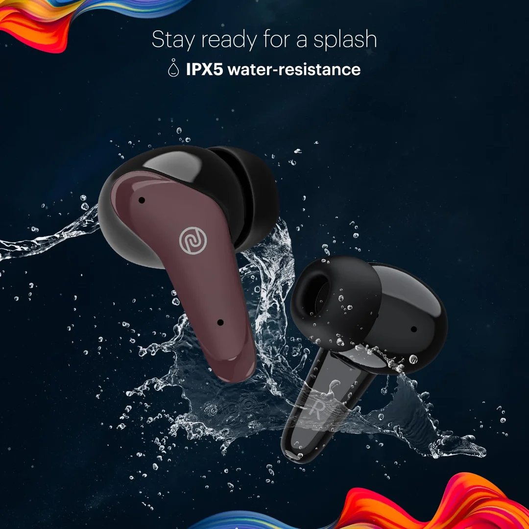 Noise Buds VS102 Plus Truly Wireless Earbuds with Flybird Design, 70H Total Playtime, Quad Microphones with ENC, InstaCharge (10 Minutes Charging = 120 Minutes Playback), Bluetooth V5.3, Deep Wine Color – Premium TWS Earphones for Calls, Music, Gaming, image 8