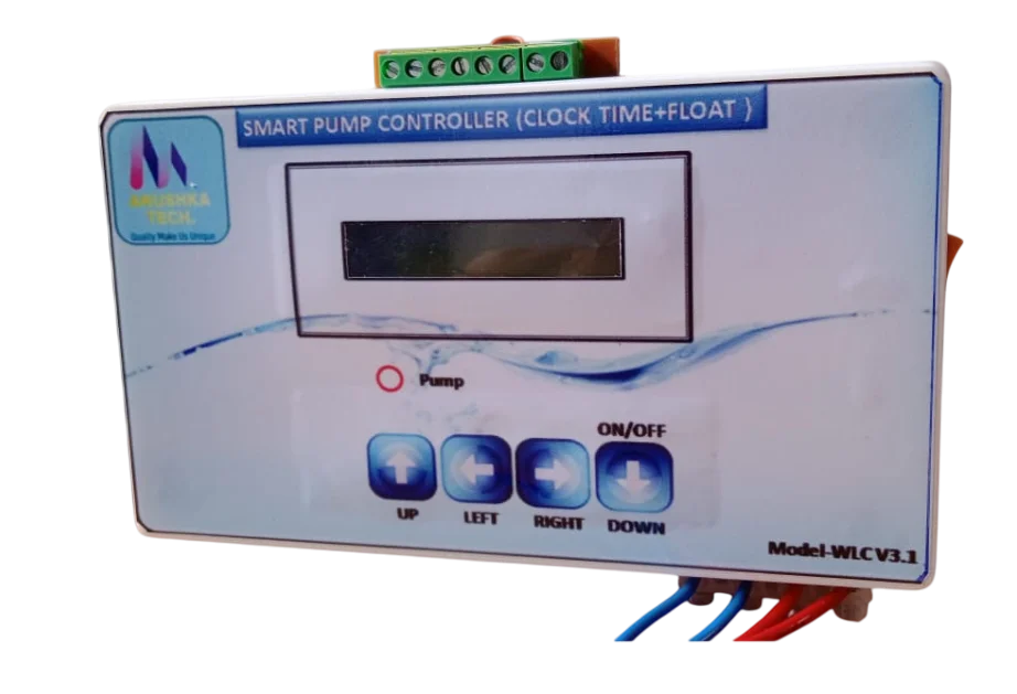 Arushka Tech Smart Pump Controller – Digital Timer with Clock & Float Control, Model WLC V3.1, Automatic Water Pump Switch for Home, Agriculture & Industrial Use image 1
