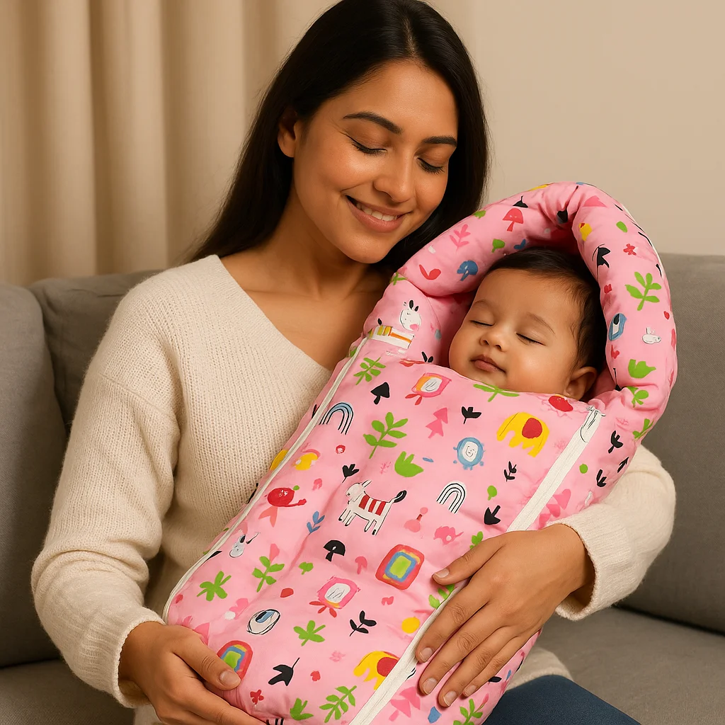 Baby Sleeping Bag with Hood | Soft Padded Infant Sleep Sack with Cute Animal Print, Pink, Cozy All-Season Baby Bed for Newborns & Toddlers image 2