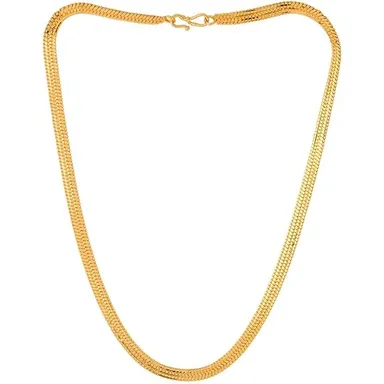 H2 Fashion Collection Stylish Golden Chain For Men Boys Brass Gold Plated Metal Necklace Gold Chain For Men Boys Women Thin Gold Chains Jewellery thumbnail 1