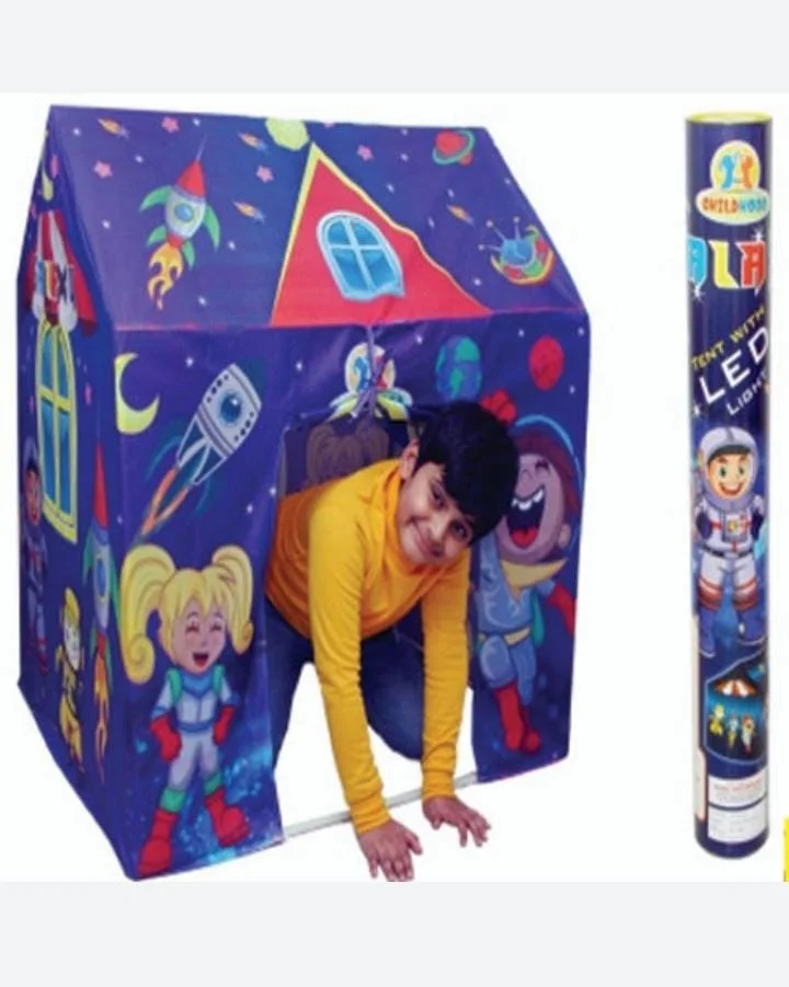 Space Theme Kids Play Tent House Indoor Outdoor Rocket Astronaut Design Foldable Adventure Playhouse Tent for Boys Girls Toddlers Imaginative Pretend Play image 1
