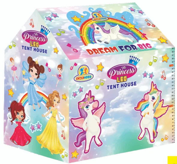 LED Tent House for Kids, Dream for Big Theme, Unicorn and Rainbow Design, Play Tent for Kids image 1
