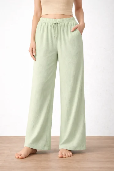 Women’s Pista High Waist Wide Leg Palazzo Pants Size XL Loose Fit Soft Comfortable Casual Lounge Trousers with Pockets Daily Office Travel Wear Breathable Flowy Bottoms image 1