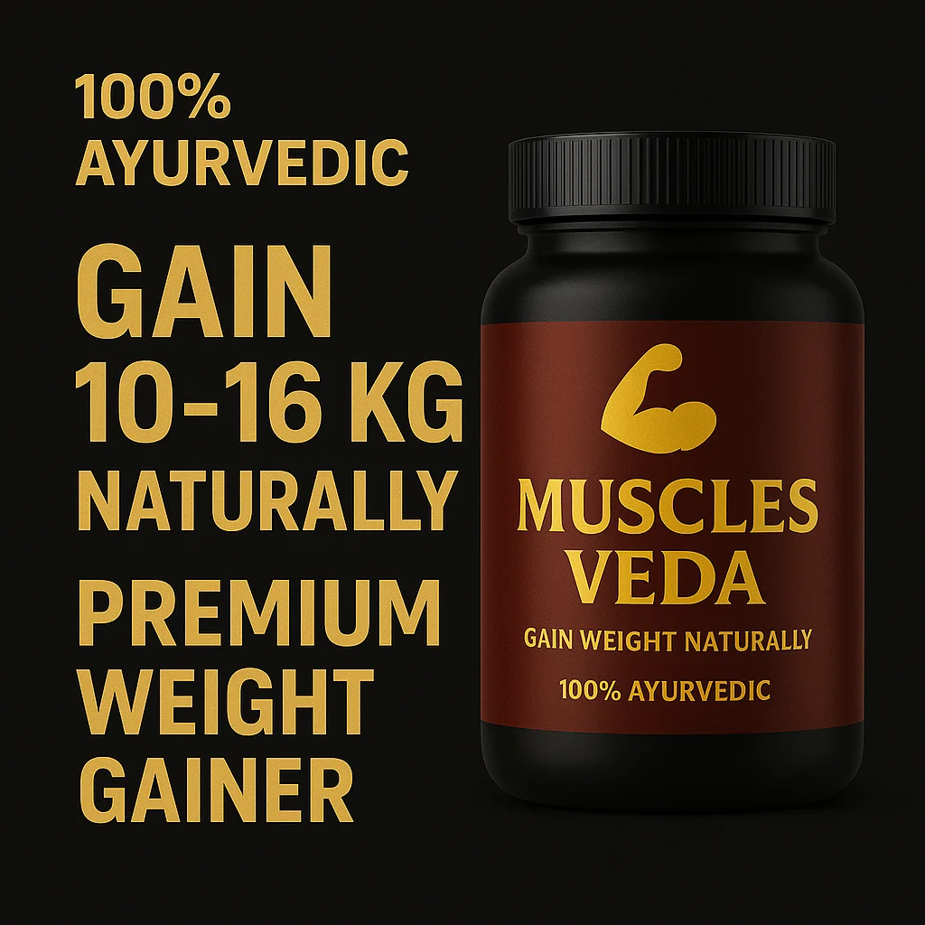 Muscles Veda Premium Ayurvedic Weight Gainer Powder for Muscle Mass & Healthy Weight Gain with Appetite Booster & Natural Herbs – Best Men & Women Calorie Mass Supplement India image 2