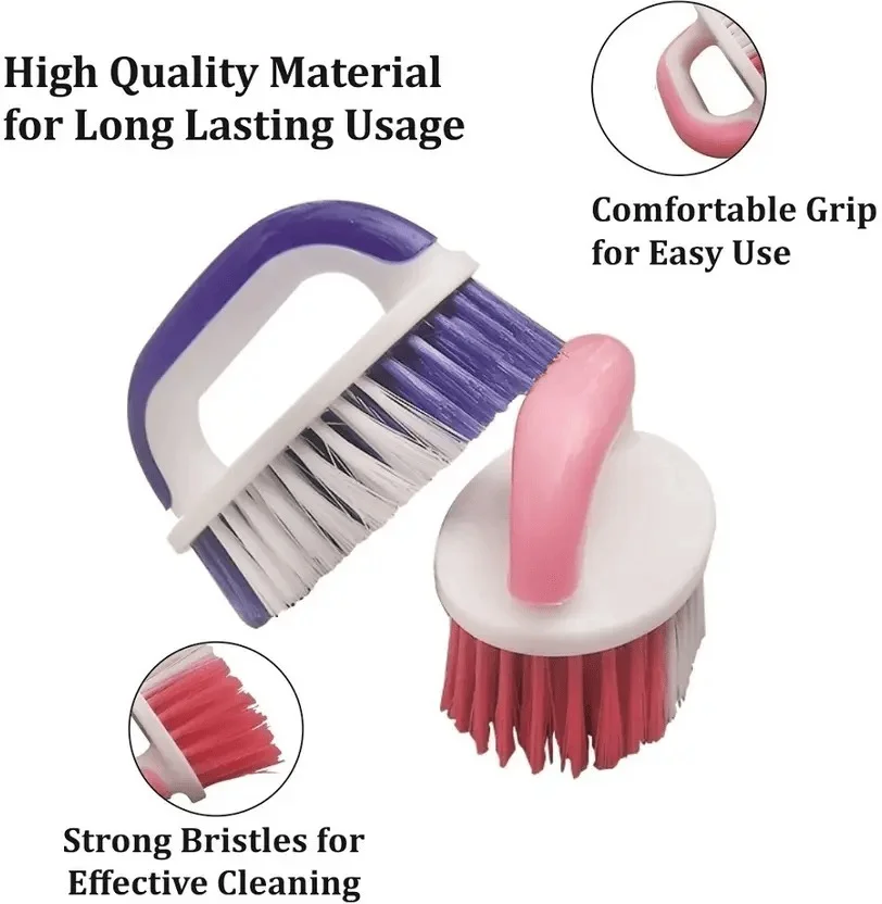2 in 1 Multipurpose Cleaning Brush for Clothes Tiles Kitchen Bathroom Floor Scrub Brush with Soft Bristle Fabric & Hard Surface Scrubber for Home Wash & Deep Clean image 2
