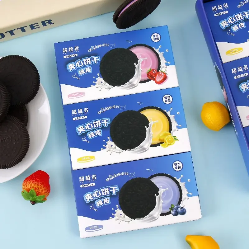 Kawaii Fancy Sandwich Biscuit Eraser for Kids - (Pack of 1 , 2 Erasers) image 3