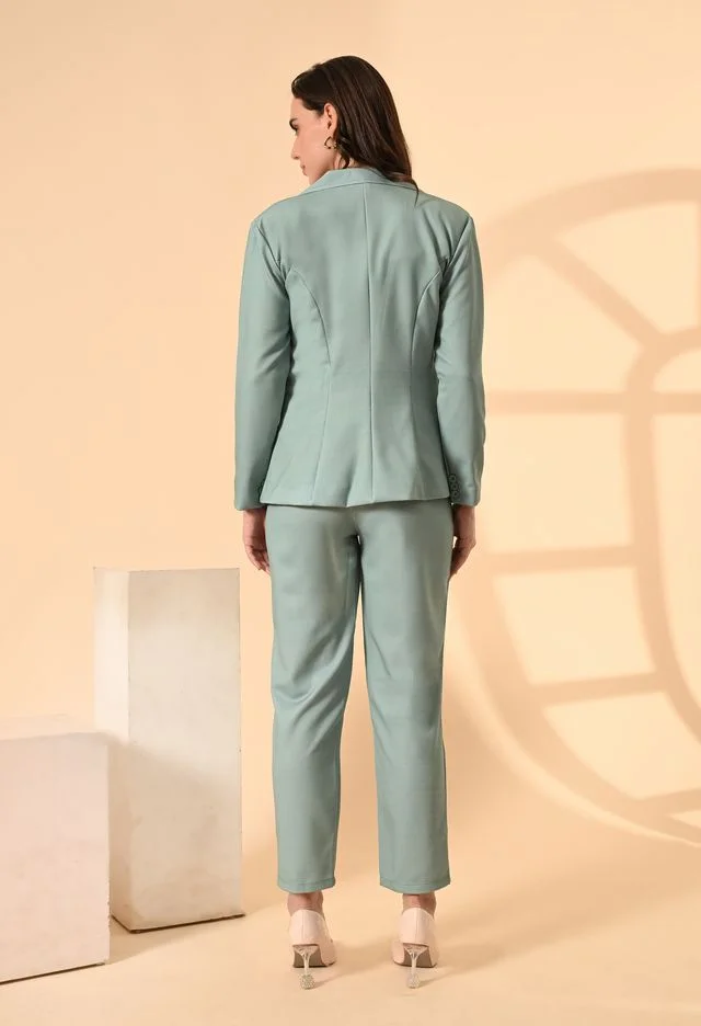 Women’s 3-Piece Cotton Blend Suit Set – Formal Blazer, High-Waist Pants & Camisole Top | Elegant Office Wear & Business Attire for Work, Meetings, and Events Women’s 3-Piece Cotton Blend Suit Set – Formal Blazer, High-Waist Pants & Cam image 2