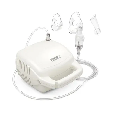 Medtech Handyneb Classic Nebulizer | White | BPA-Free | Low Noise | Portable Piston Compressor for Asthma & COPD Relief