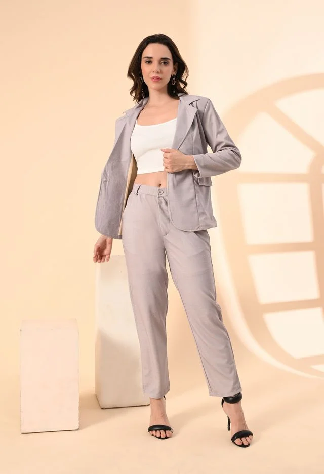 Women’s 3-Piece Cotton Blend Suit Set | Formal Blazer, High-Waist Pants & Camisole Top | Elegant Office Wear & Business Attire for Work, Meetings, and Events-Brown Women’s 3-Piece Cotton Blend Suit Set – Formal Blazer, High-Waist Pants & image 6
