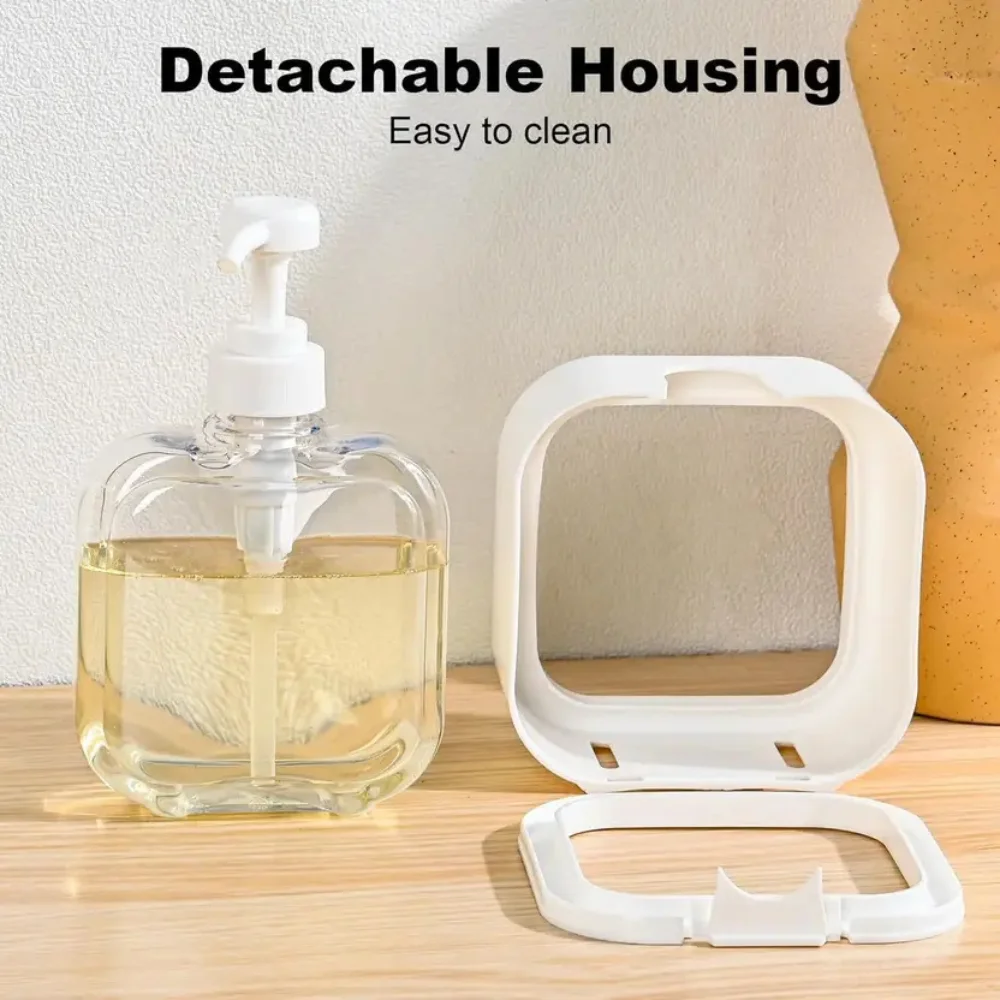MANICRAFTED 300 ml Liquid Soap Dispenser Pump Bottle | Transparent Refillable Hand Wash Dispenser for Bathroom Kitchen Countertop | Durable Plastic Hand Wash Pump Bottle White image 4