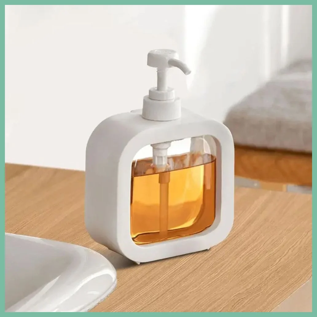 MANICRAFTED 300 ml Liquid Soap Dispenser Pump Bottle | Transparent Refillable Hand Wash Dispenser for Bathroom Kitchen Countertop | Durable Plastic Hand Wash Pump Bottle White image 1