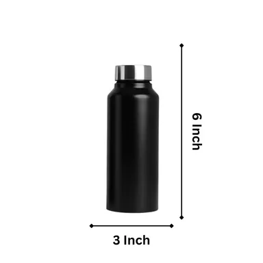 Stainless Steel Water Bottle 500 ml Black Reusable Leak-Proof Steel Drinking Bottle for Office School Travel Gym BPA-Free Eco Friendly Portable Hydration thumbnail 2