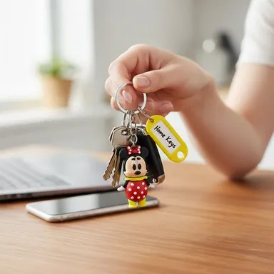 Cartoon Character Keychain with Writable Name Tag Mixed Design 1 Pc thumbnail 3
