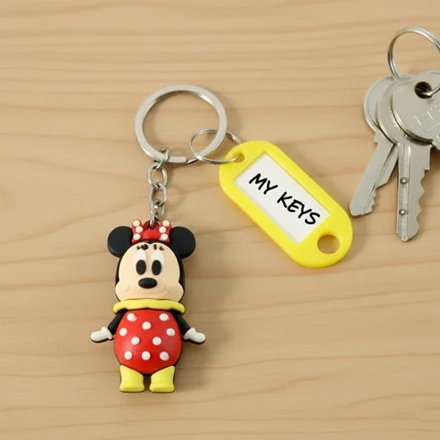 Cartoon Character Keychain with Writable Name Tag Mixed Design 1 Pc image 1