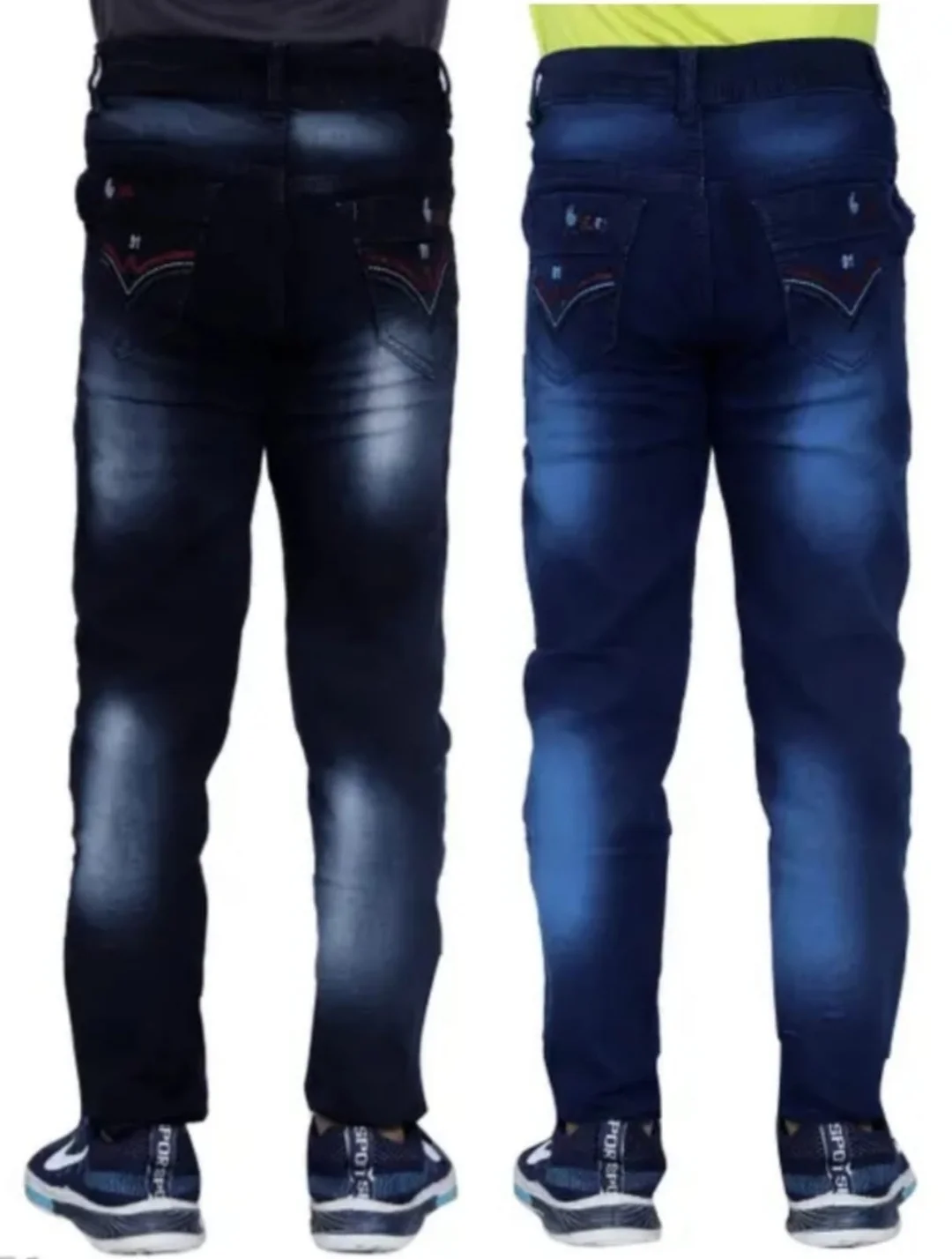 Boys Stretchable Jeans Combo Pack for Juniors 10–11 Years Blue Black Slim Fit Denim Casual Wear for Kids Daily Use Durable Cotton Blend Jeans Set of 2 Boyes Jeans 10-11 Y image 1