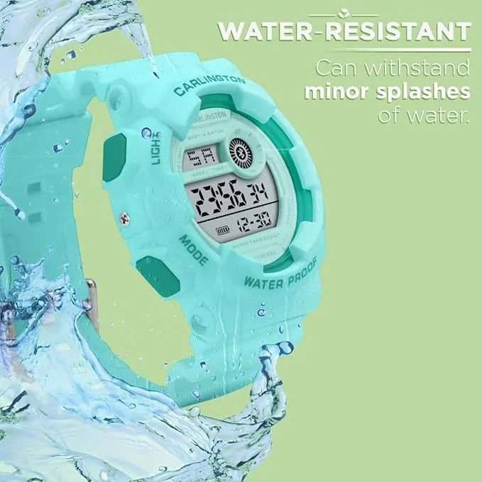 Carlington Kids Digital Watch for Boys and Girls 3‑14 Years Multicoloured Band Water‑Resistant Alarm Date Display Durable Kids Wristwatch India image 3