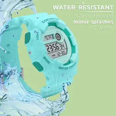Carlington Kids Digital Watch for Boys and Girls 3‑14 Years Multicoloured Band Water‑Resistant Alarm Date Display Durable Kids Wristwatch India thumbnail 2