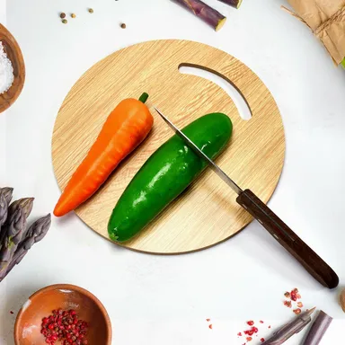 Wooden Round Chopping Board  For Chopping Fruit & Vegetable thumbnail 0