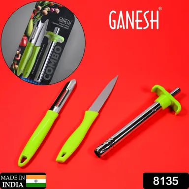 Ganesh 3pc Lighter Cum knife and peeler. thumbnail 1