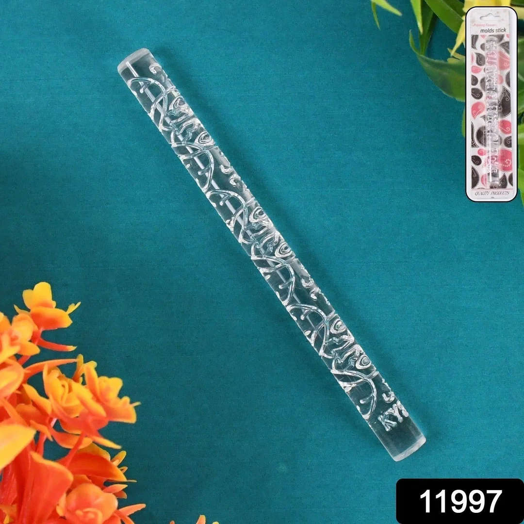 Textured Embossed Acrylic Rolling Pins Fondant Cake Decorating Tools (1 Pc) image 2