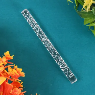 Textured Embossed Acrylic Rolling Pins Fondant Cake Decorating Tools (1 Pc) thumbnail 0