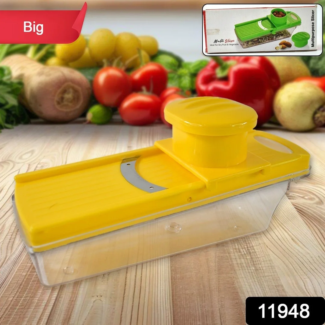 Big Multipurpose Vegetable and Fruit Slicer (Yellow / 1 Pc) image 2