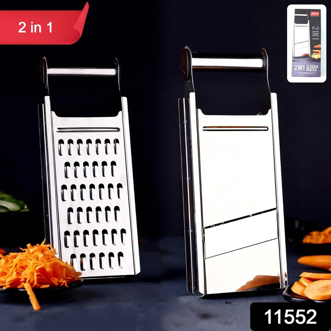 Apex Premium 2‑in‑1 Stainless Steel Vegetable and Fruit Slicer with Plain | Ripple Blades Ergonomic Non‑Slip Handle, Multipurpose Kitchen Cutter and Grater for Quick, Safe, and Decorative Slicing image 2