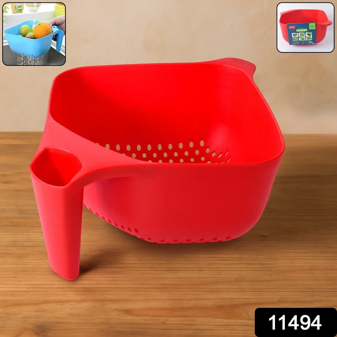 Apex Multi-Functional Plastic Strainer Bowl with Ergonomic Handle (1 Pc) image 2