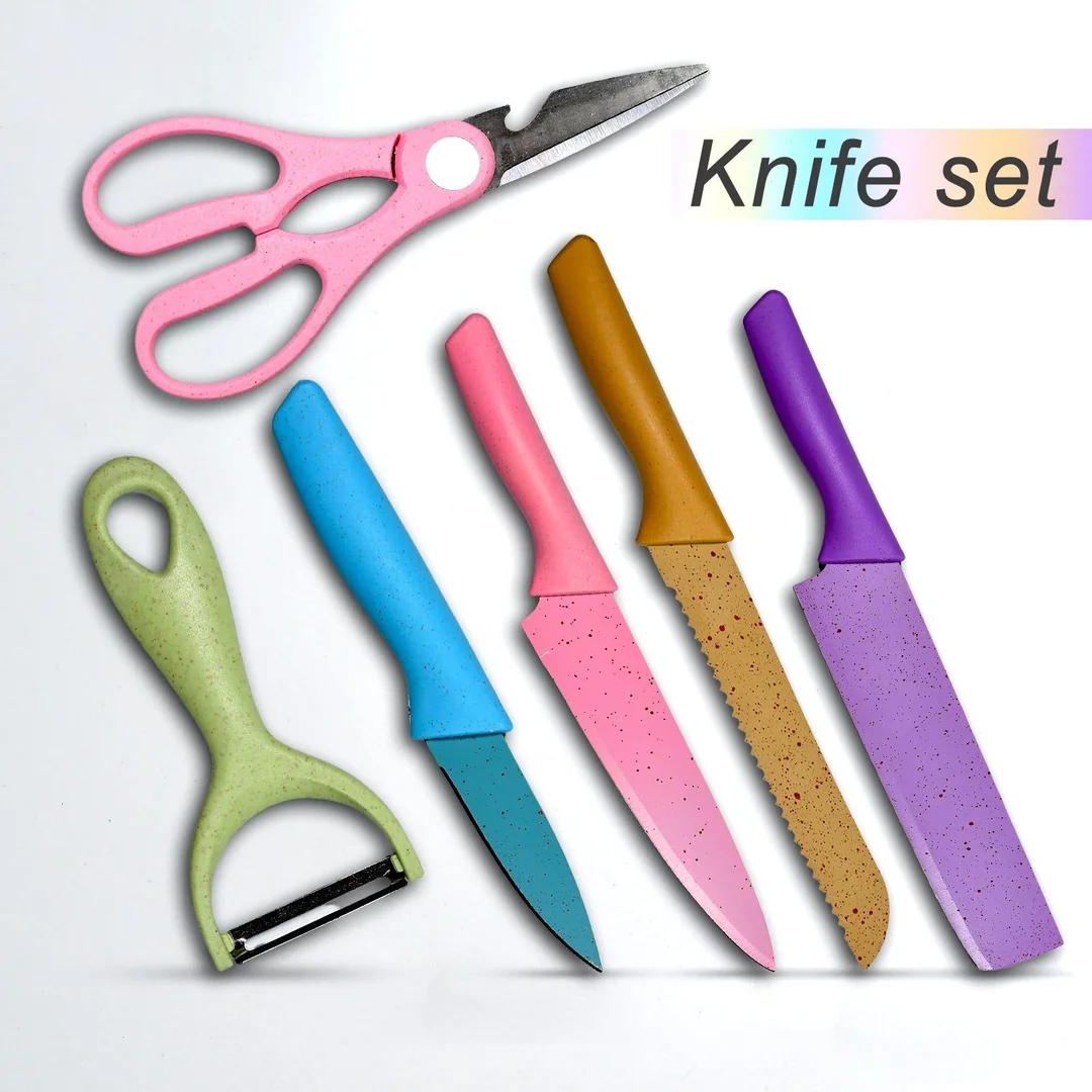 Corrugated 6Pc Kitchen Knife Set Professional Box with Storage Case, Forged Stainless Steel Ultra Sharp Chef Knives Set for Home Kitchen, Restaurant & Multipurpose Cooking image 1