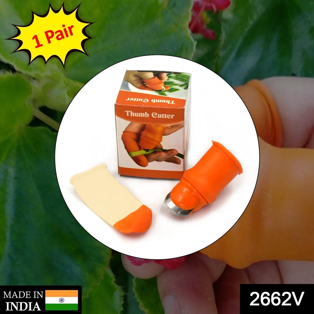 Pair V-Shaped Thumb Cutter Peeler with Protective Storage Box – Multi-Purpose Handy Kitchen Tool for Effortless Peeling of Fruits, Vegetables, Garlic, and Ginger – Ideal for Home, Office, and Travel Use image 2