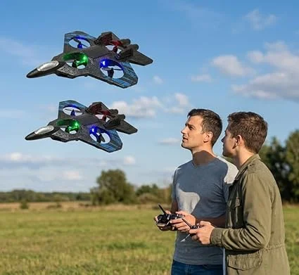 Premium Remote Control Fighter Jet RC Airplane with LED Lights, 360° Flip Stunt Roll Flying Plane Toy for Kids Adults | 2.4GHz Indoor Outdoor RC Jet Glider Aircraft Model image 2
