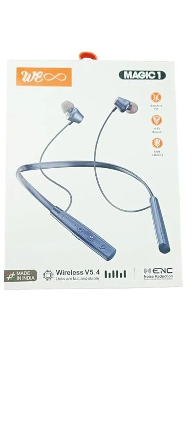 WE Infinity Magic 1 Bluetooth Neckband Earphones Wireless V5.4 ENC Noise Reduction Magnetic Earbuds Long Battery Life Fast Charging Lightweight Sports Headset India image 2