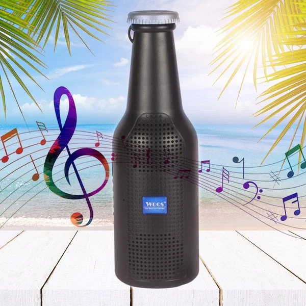 Bottle Shape Portable Bluetooth Speaker with LED Light, Rechargeable Wireless Mini Sound System, Unique Corporate Employee Gift Hamper Idea for Office Party Return Gift India image 1