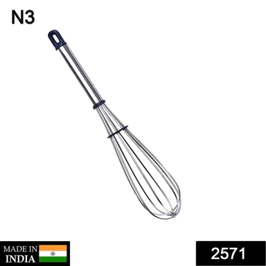 Stainless Steel Wire Whisk,Balloon Whisk,Egg Frother, Milk & Egg Beater (10 inch) thumbnail 1