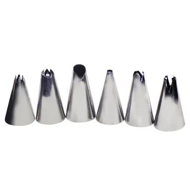 Cake Decorating Stainless Steel Nozzle (6pcs) thumbnail 0