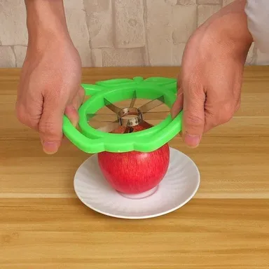 Plastic Apple Cutter Slicer with 8 Blades and Handle thumbnail 0