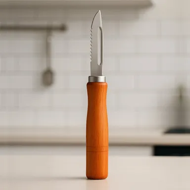 Wooden Handle and Stainless Steel Vegetable Peeler thumbnail 0