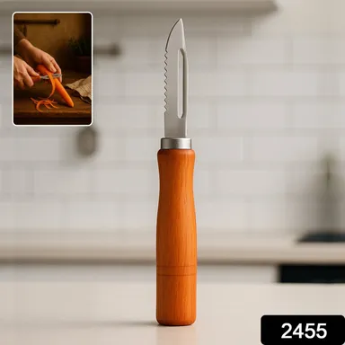 Wooden Handle and Stainless Steel Vegetable Peeler thumbnail 1