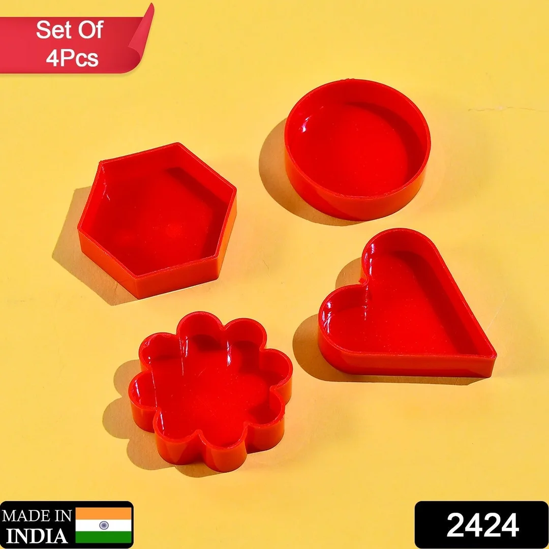 4 Pack Cookie Cutter Set Heart Star Flower Round Shapes Stainless Steel Baking Cutter Kitchen Pastry Dough Fondant Cutter for Cookies Cupcakes image 2
