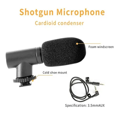 Professional Vlogging Kit for Video Making with Mini Tripod, Microphone, LED Ring Light and Mobile Phone Holder Clip, Portable YouTube Instagram Reels Content Creator Starter Kit India thumbnail 1