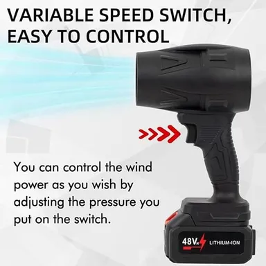 BIXMK Cordless Turbo Jet Blower – Super Power Air Duster with Stepless Speed Control, 6600Pa High-Pressure Car Dryer | Air Blower for Cars, Bikes, Home Cleaning, Garden | Outdoor Use Black thumbnail 2