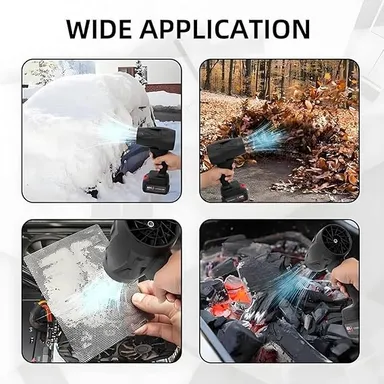 BIXMK Cordless Turbo Jet Blower – Super Power Air Duster with Stepless Speed Control, 6600Pa High-Pressure Car Dryer | Air Blower for Cars, Bikes, Home Cleaning, Garden | Outdoor Use Black thumbnail 3